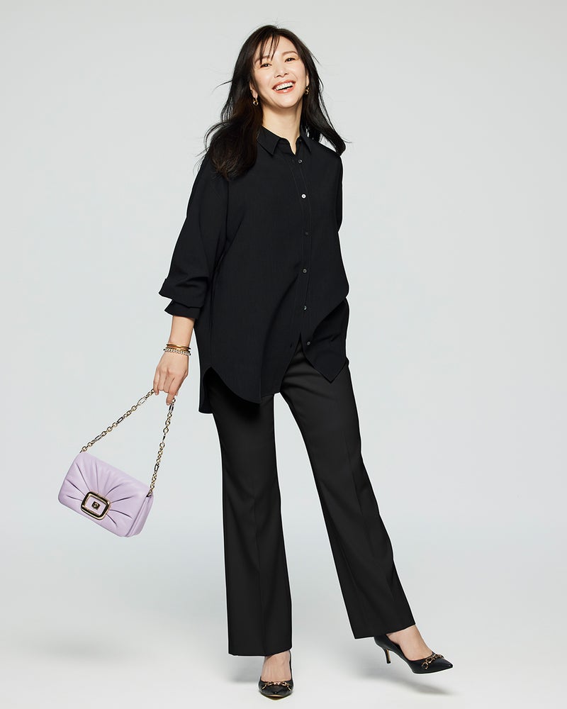 ウールダブルクロス・センタープレスパンツ 詳細画像 ブラック 1