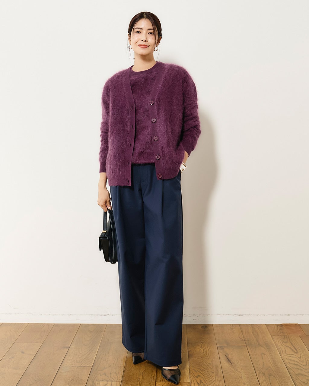 ストレッチチノ・グルカ風ワイドパンツ/40代50代からの