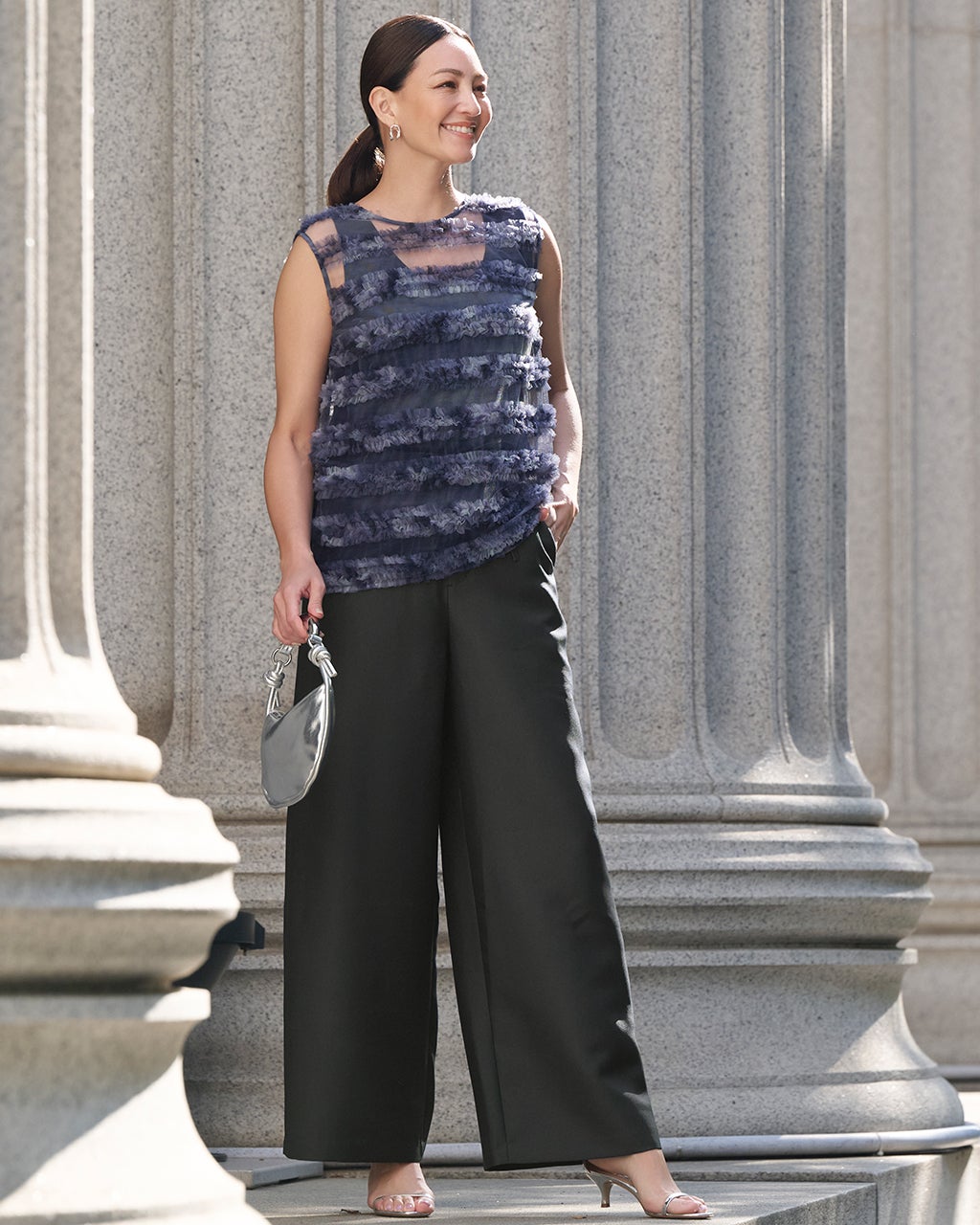 グロッシーダブルクロス・ワイドパンツ/DoCLASSE