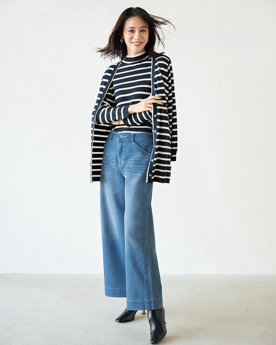 ライトデニム・サイドステッチワイド72cm