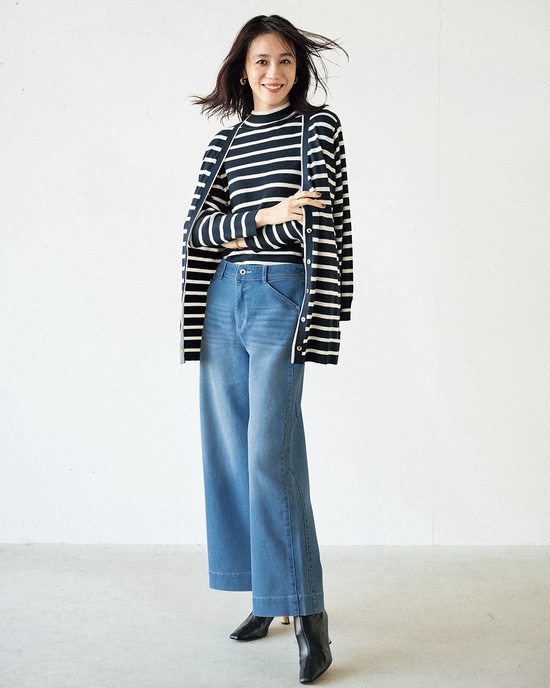 ライトデニム・サイドステッチワイド68cm