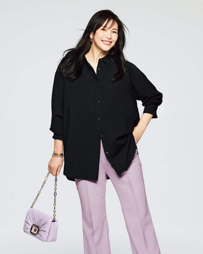 ウールライクストレッチ・2WAYブラウス 詳細画像 ブラック 2