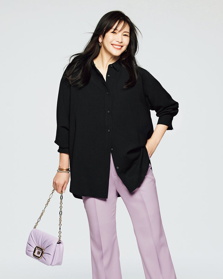 ウールライクストレッチ・2WAYブラウス 詳細画像 ブラック 2