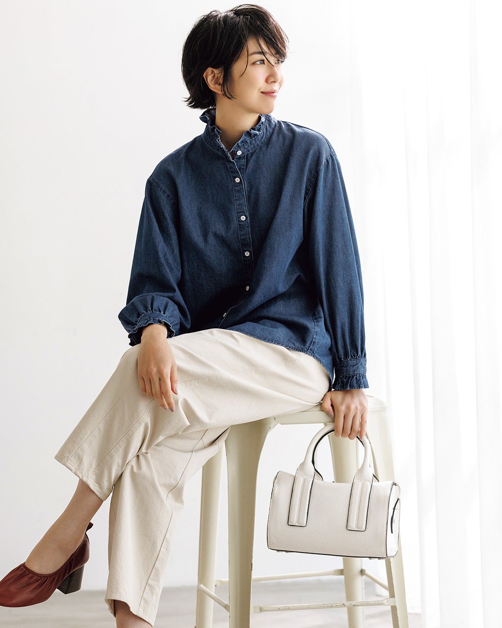 タオ　コムデギャルソン　スタンドカラー切り替えぺプラムブラウス タオ コムデギャルソン スタンドカラー切り替えぺプラムブラウス