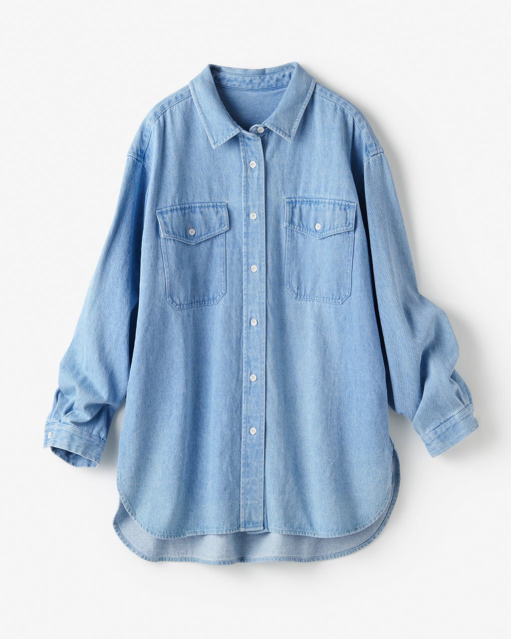 ウォッシュドデニム・オーバーシャツ/40代50代からのレディース