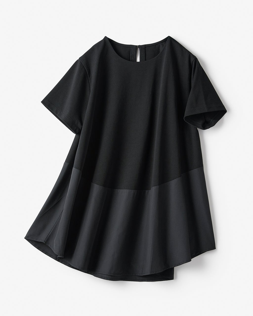 高密度シルコットン・異素材フレアトップス/40代50代からの