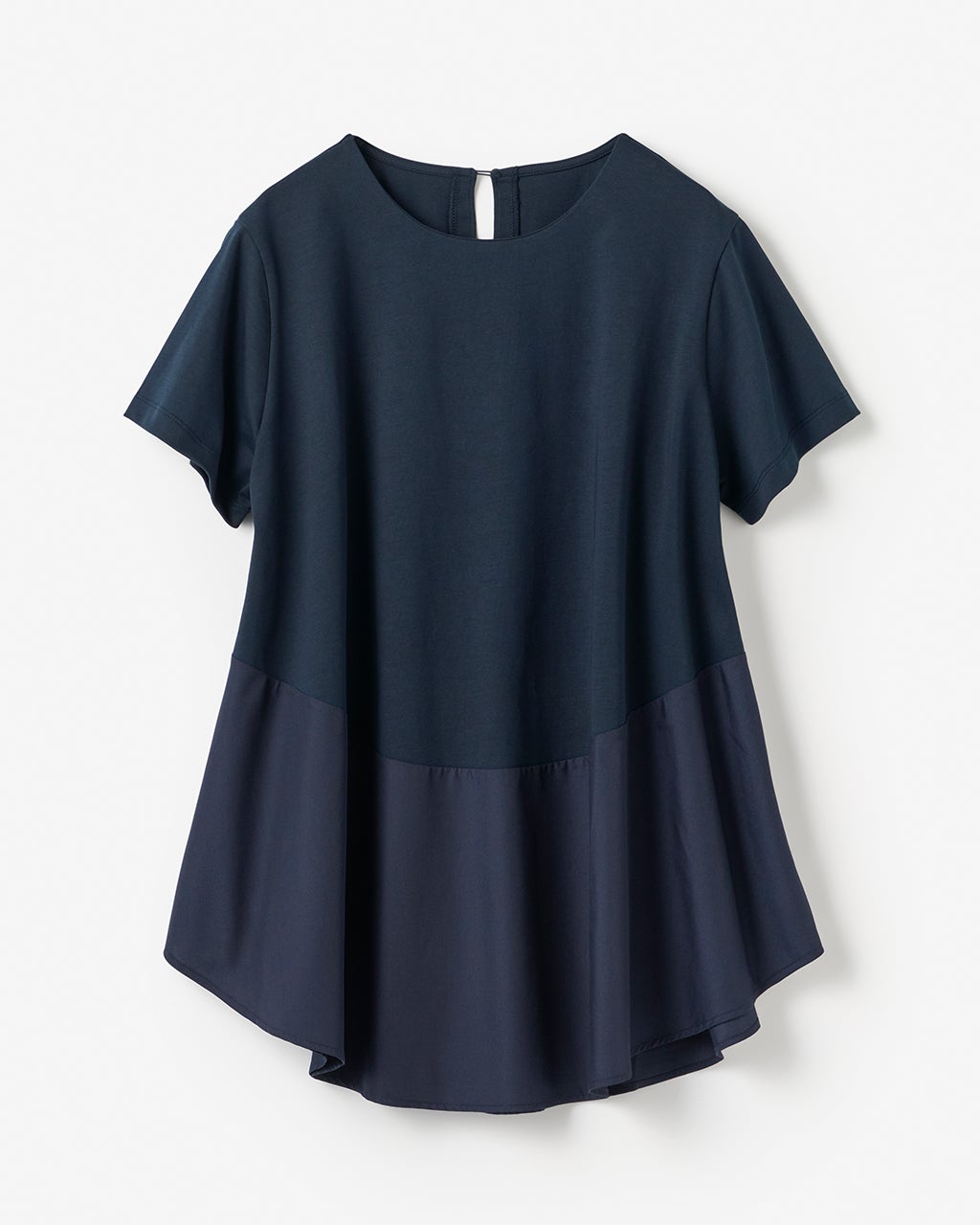 高密度シルコットン・異素材フレアトップス/40代50代からの