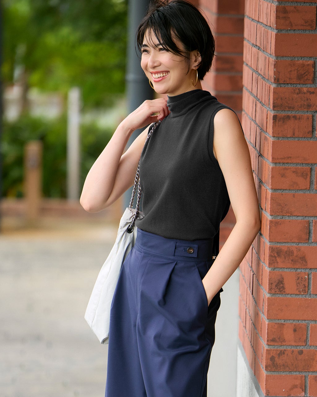 正品未使用massimo duttiハイネックストライプ柄ポンチョ100%ウ-ル ストレッチニット・ボウタイハイネック/40代50代からの