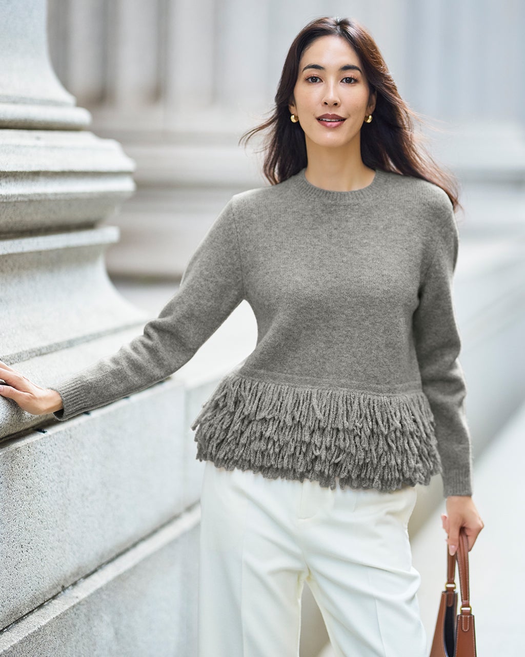 ニット/セーター herringbone knit beige HERRINGBONE BEIGE KNIT