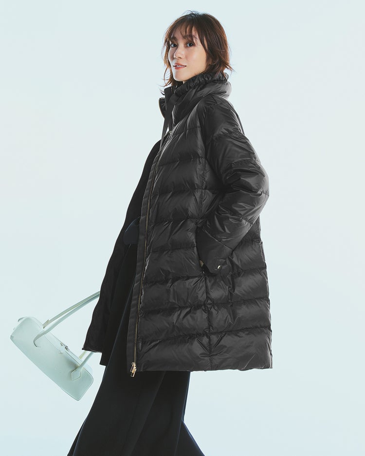 艶Airダウン・スタンドカラーロングコート 詳細画像 ブラック 2