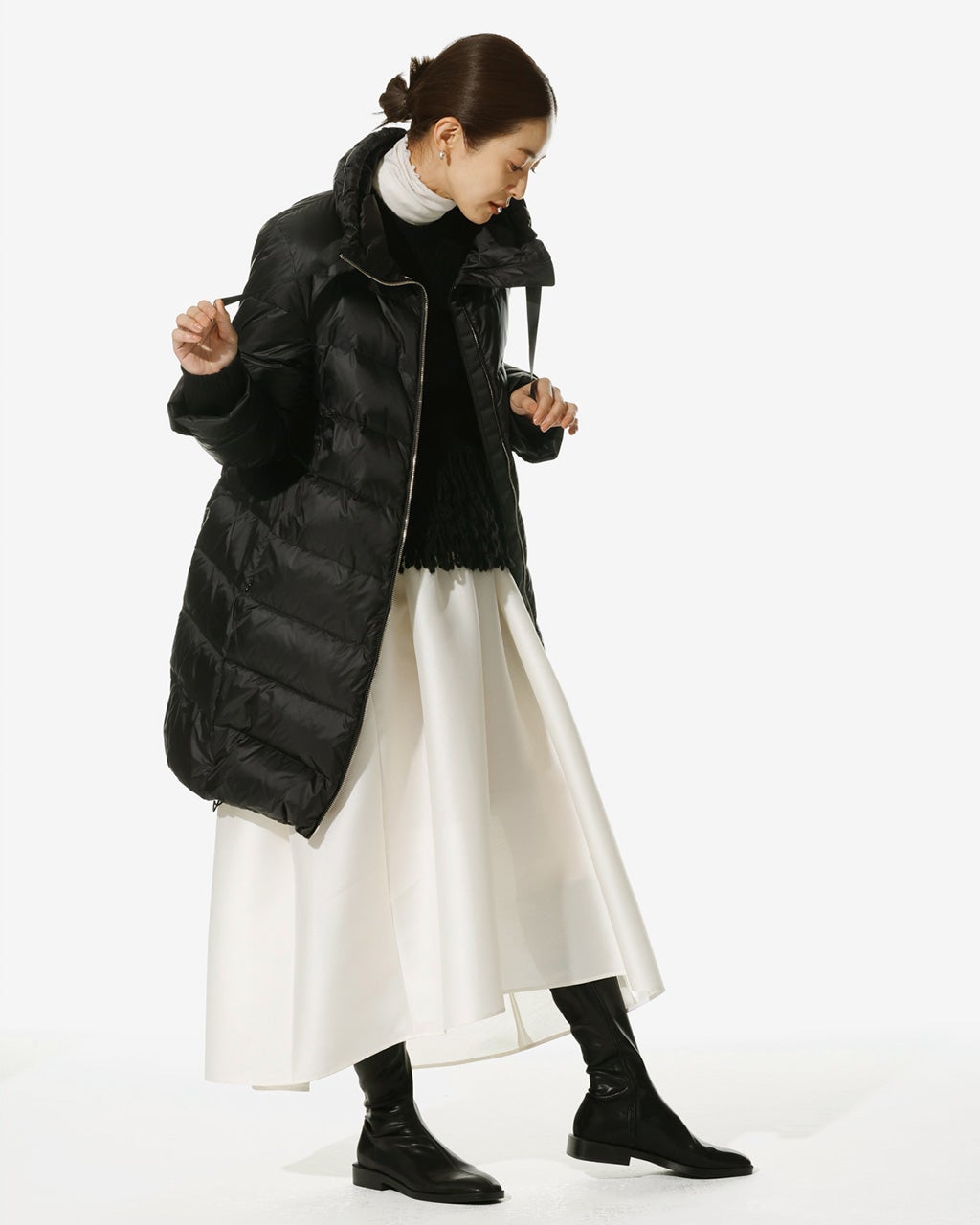 艶Airダウン・スタンドカラーロングコート/DoCLASSE