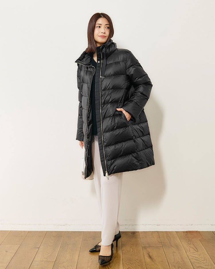 艶Airダウン・スタンドカラーロングコート 詳細画像 ブラック 7