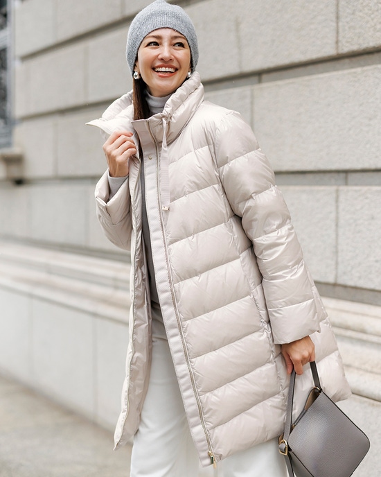 艶Airダウン・スタンドカラーロングコート