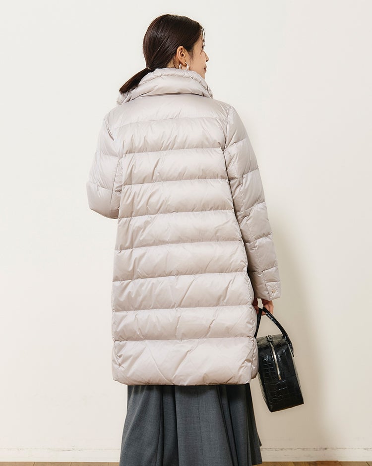 艶Airダウン・スタンドカラーロングコート 詳細画像 ストーン 7