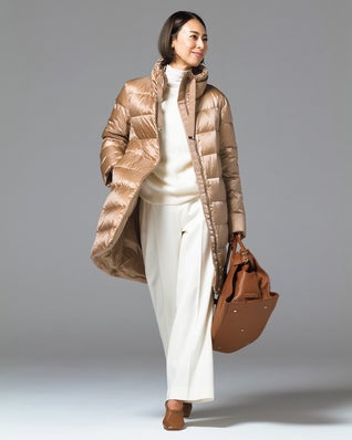 艶Airダウン・スタンドカラーロングコート