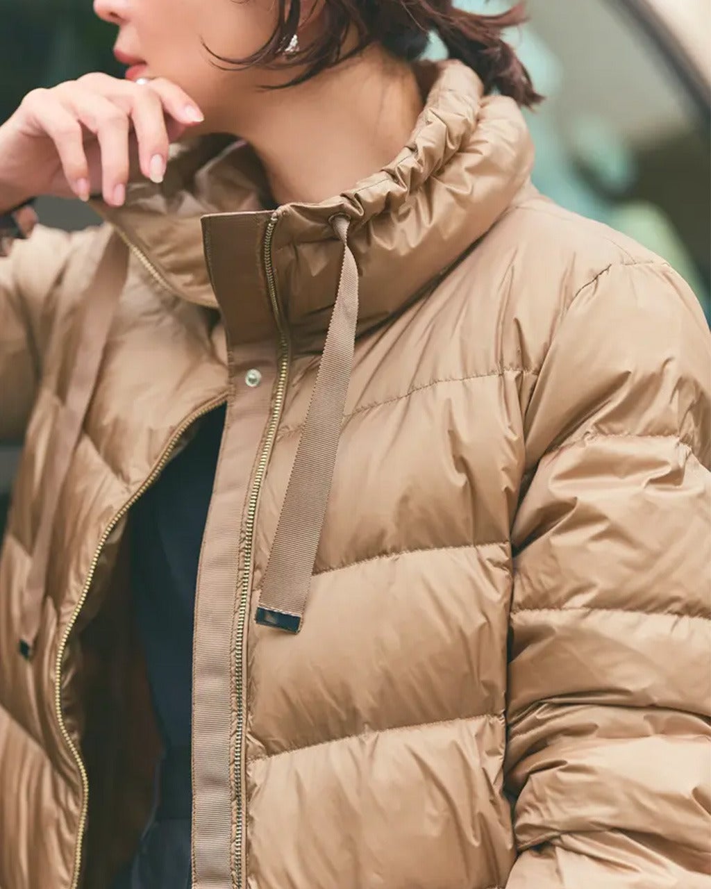 艶Airダウン・スタンドカラーロングコート/DoCLASSE