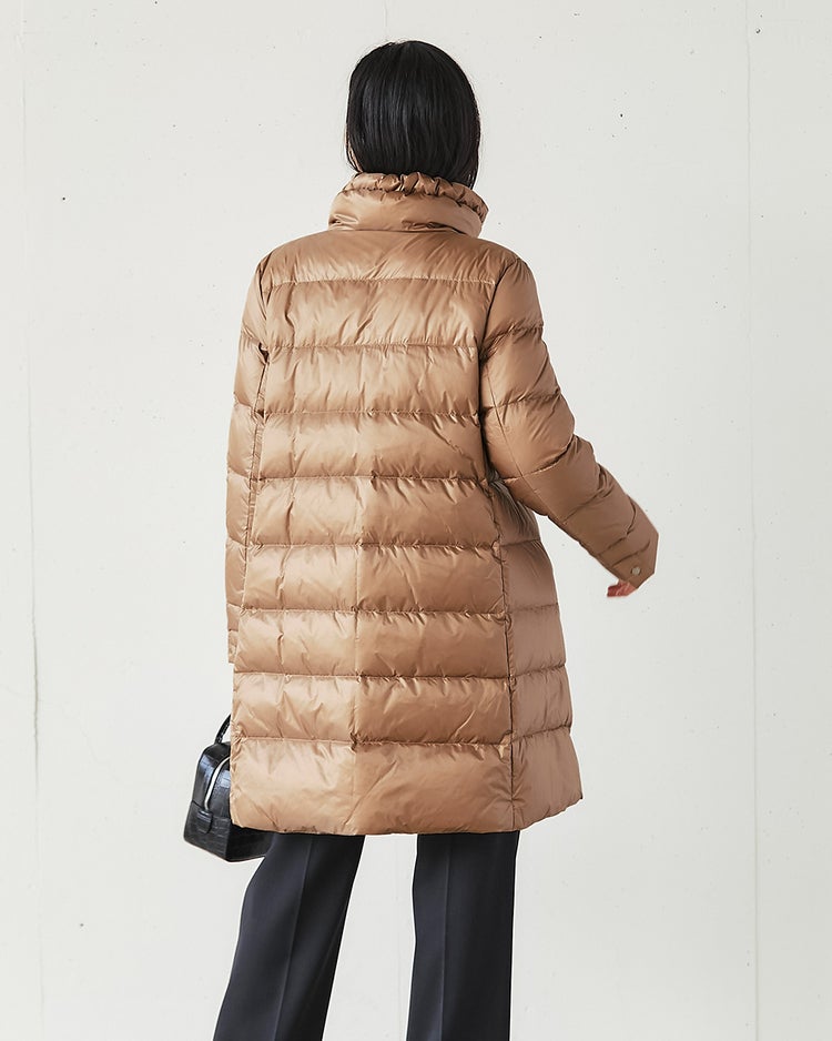 艶Airダウン・スタンドカラーロングコート 詳細画像 キャメル 5