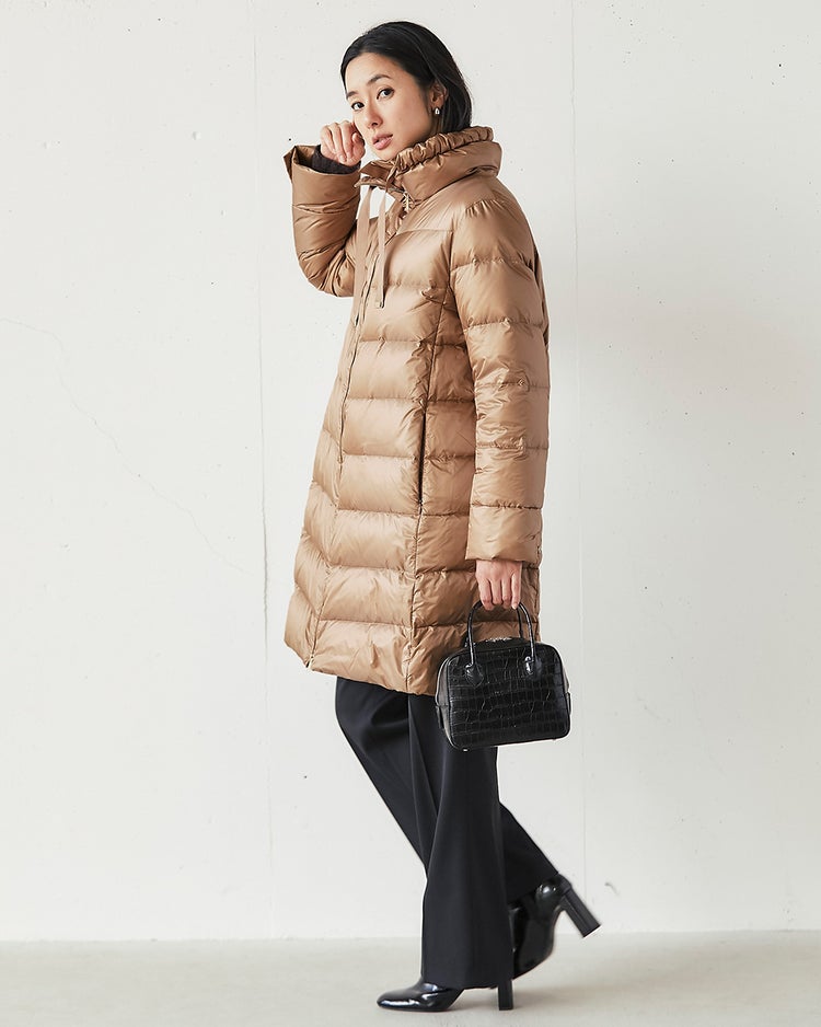 艶Airダウン・スタンドカラーロングコート 詳細画像 キャメル 9
