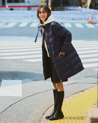 艶Airダウン・スタンドカラーロングコート