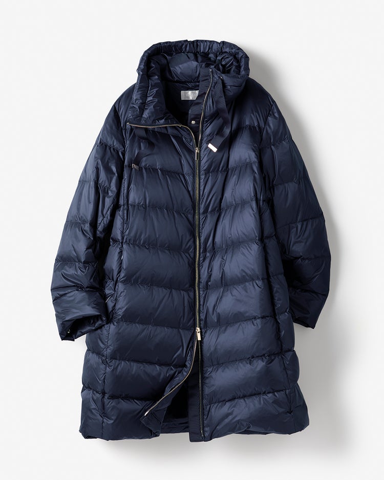 艶Airダウン・スタンドカラーロングコート 詳細画像 ミッドナイトブルー 4