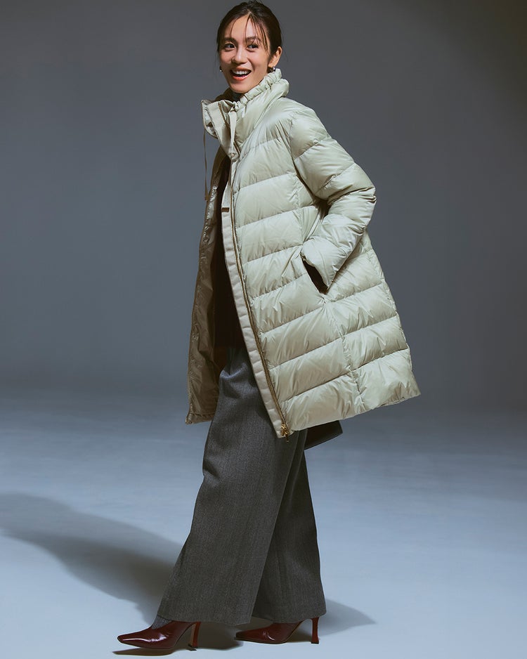 艶Airダウン・スタンドカラーロングコート 詳細画像 ライトグリーン 1