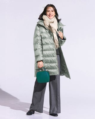 艶Airダウン・スタンドカラーロングコート