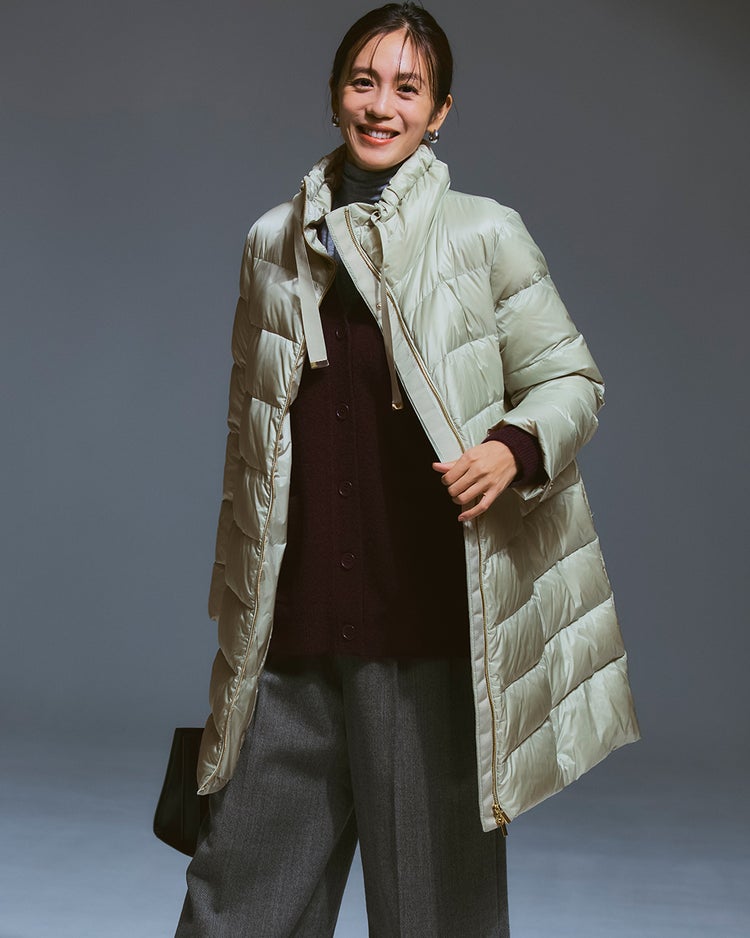 艶Airダウン・スタンドカラーロングコート 詳細画像 ライトグリーン 2