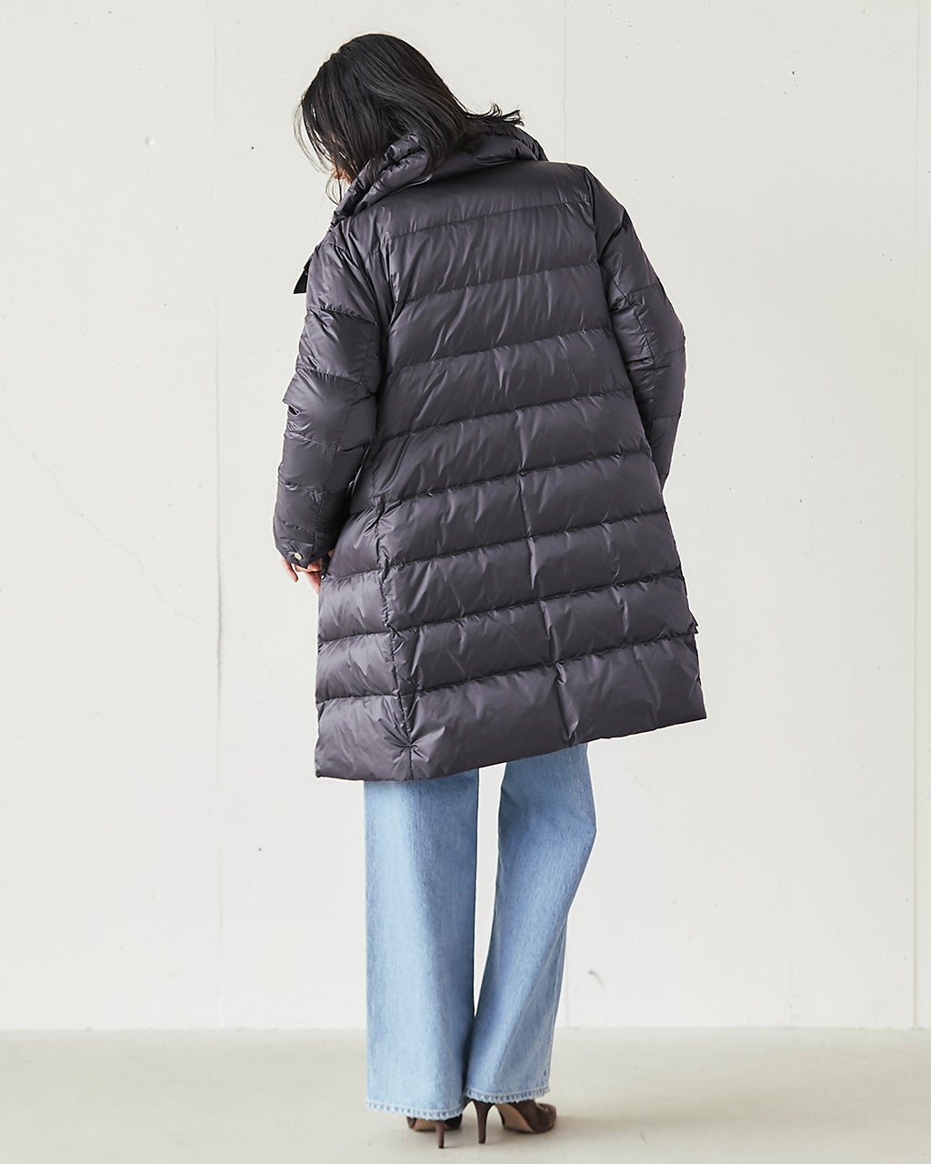 艶Airダウン・スタンドカラーロングコート/40代50代からのレディース