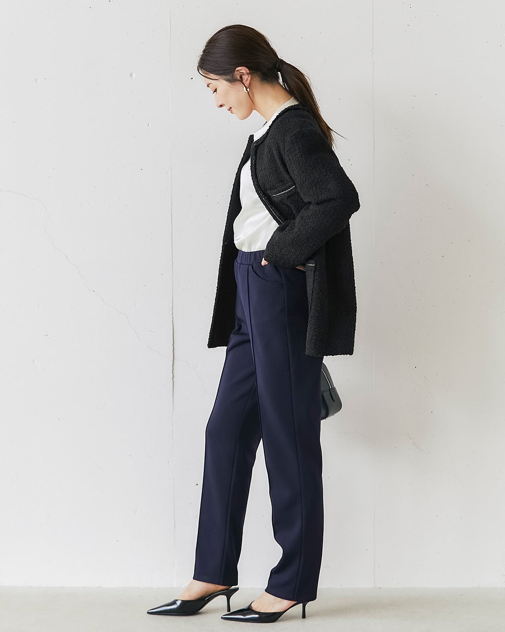 チェーンツイード・ロングジャケット/40代50代からのレディース