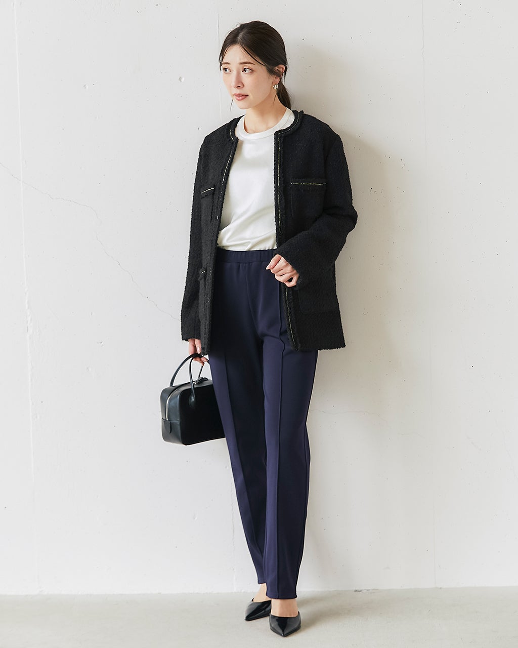 チェーンツイード・ロングジャケット/40代50代からのレディース