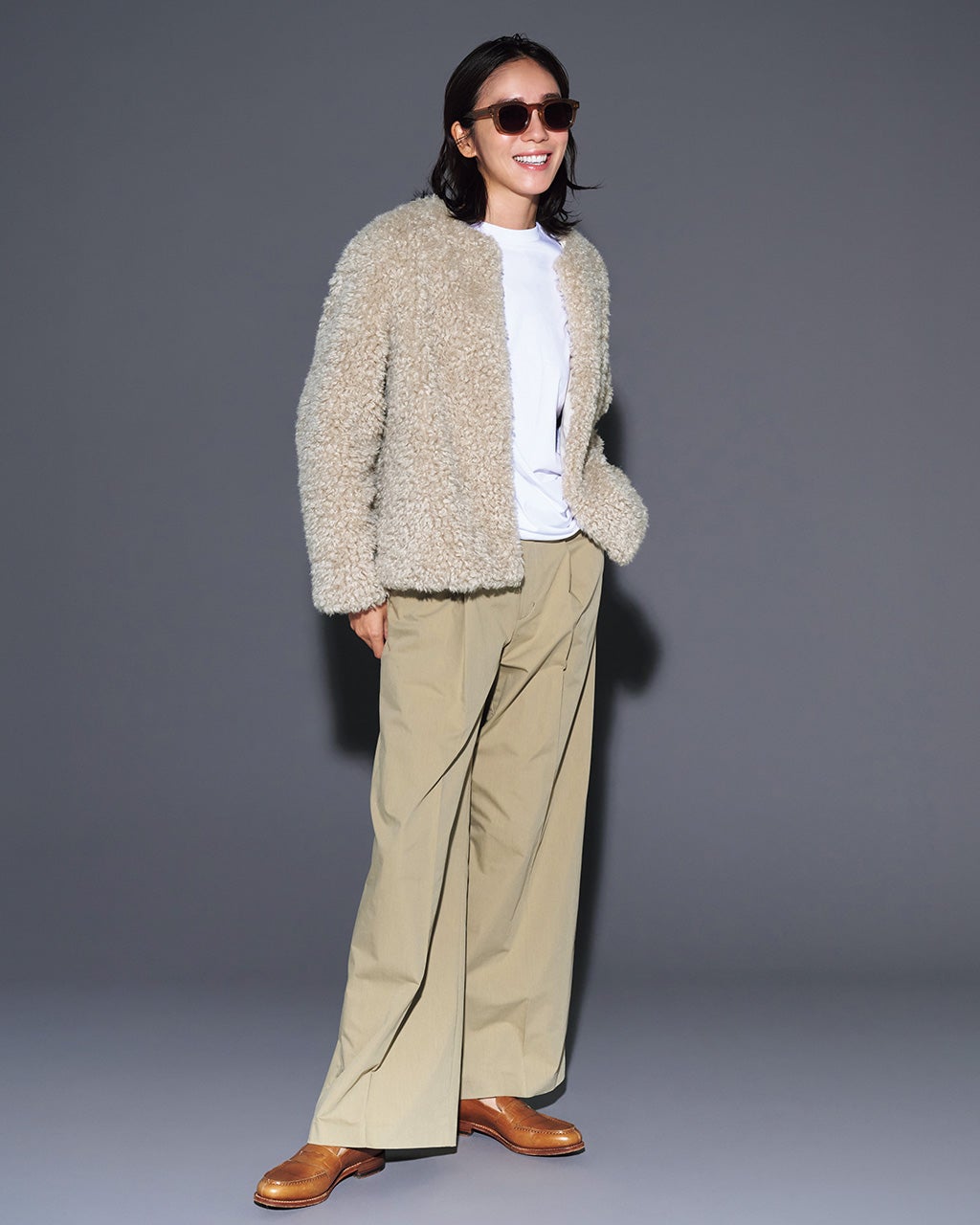 プードルエコファー・ショートコート/40代50代からのレディース