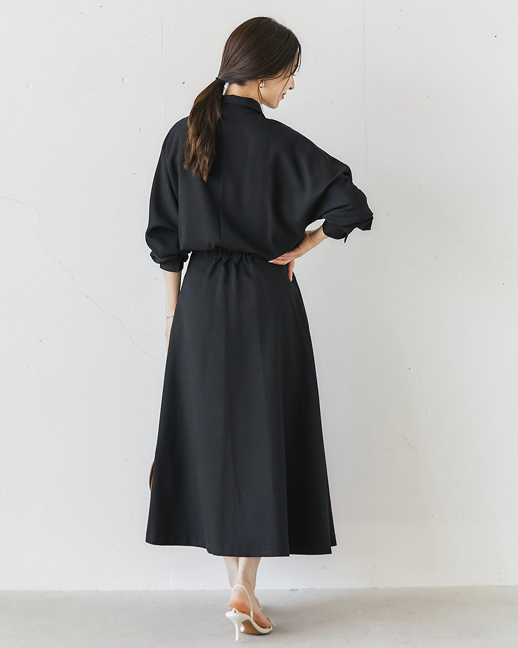 Esesensation シャツワンピ（中古）黒裾グレー　（フリー）美品　値下 skt003008fr24ss1.jpg