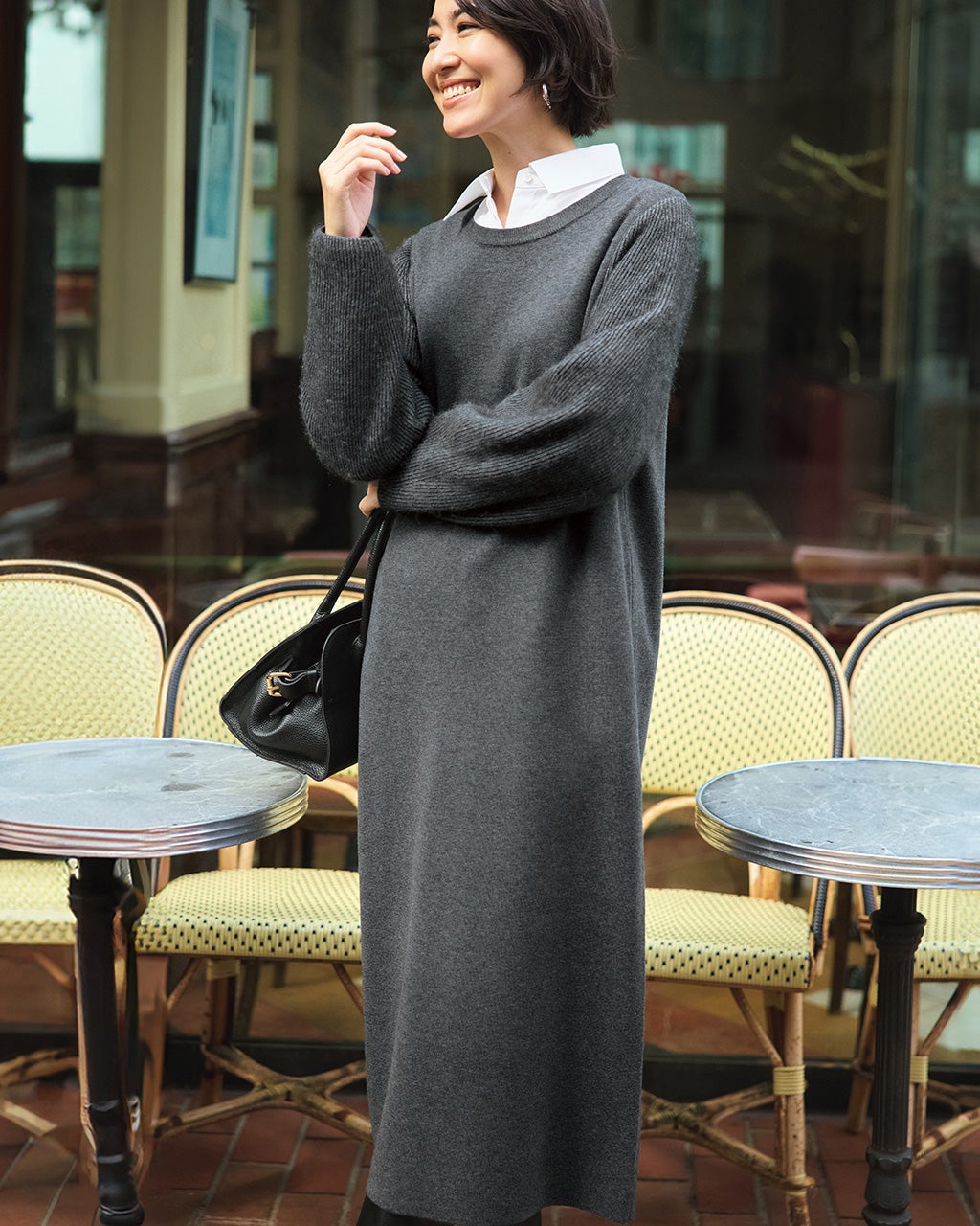 レディース ワンピース（長袖・七分袖）（グレー）一覧/40代50代からの