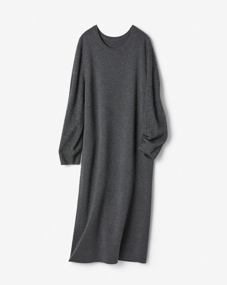 ヘアリースリーブ・ニットワンピース 詳細画像 グレー 5