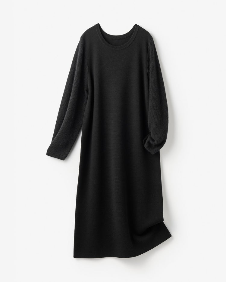 ヘアリースリーブ・ニットワンピース 詳細画像 ブラック 4