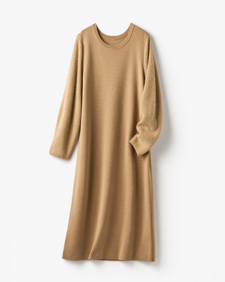 ヘアリースリーブ・ニットワンピース 詳細画像 ベージュ 4