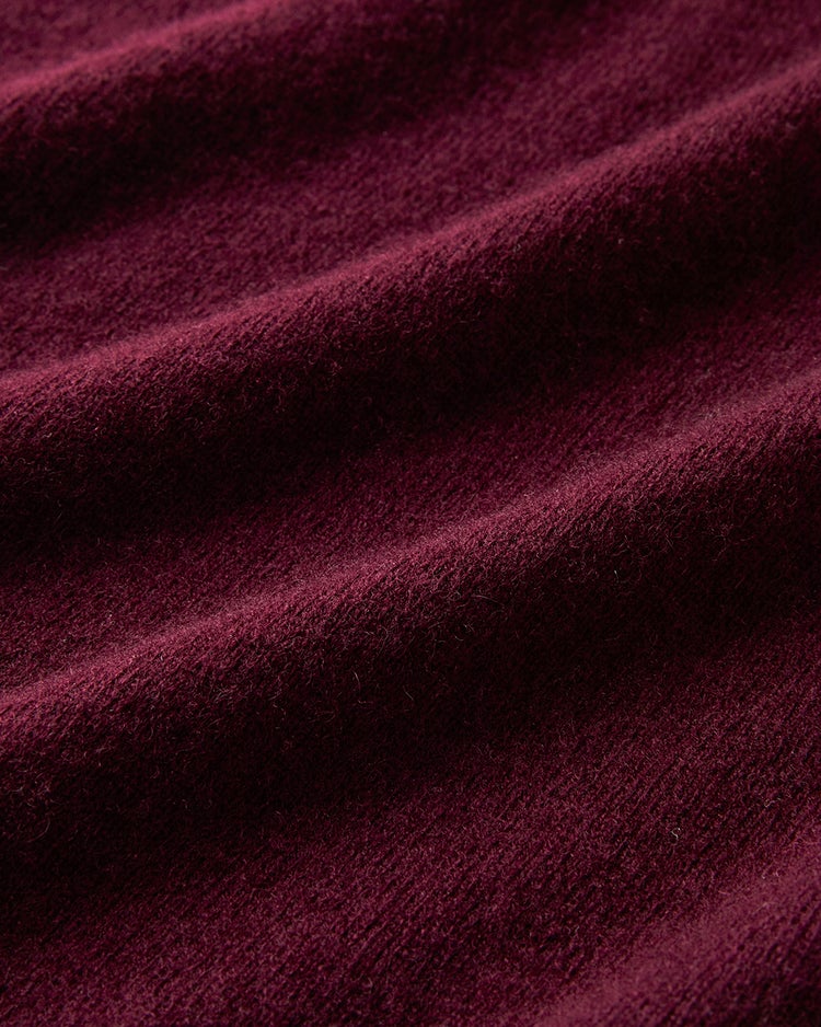 カシミヤ混・裾レースVネックニット 詳細画像 ボルドー 4