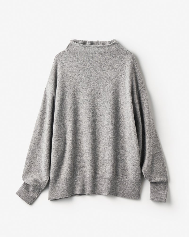 カシミヤ混・ハイネックニット 詳細画像 グレー 3