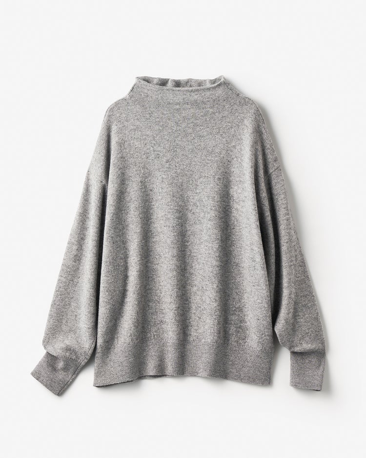 カシミヤ混・ハイネックニット 詳細画像 グレー 6
