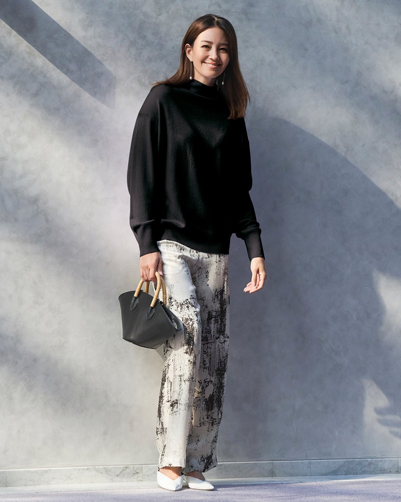 カシミヤ混・ハイネックニット 詳細画像 ブラック 1