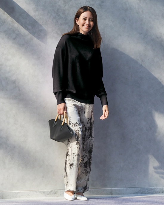 カシミヤ混・ハイネックニット