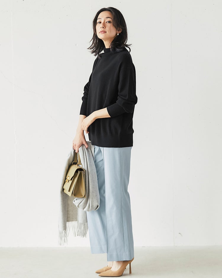 カシミヤ混・ハイネックニット 詳細画像 ブラック 4