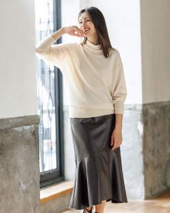 カシミヤ混・ハイネックニット