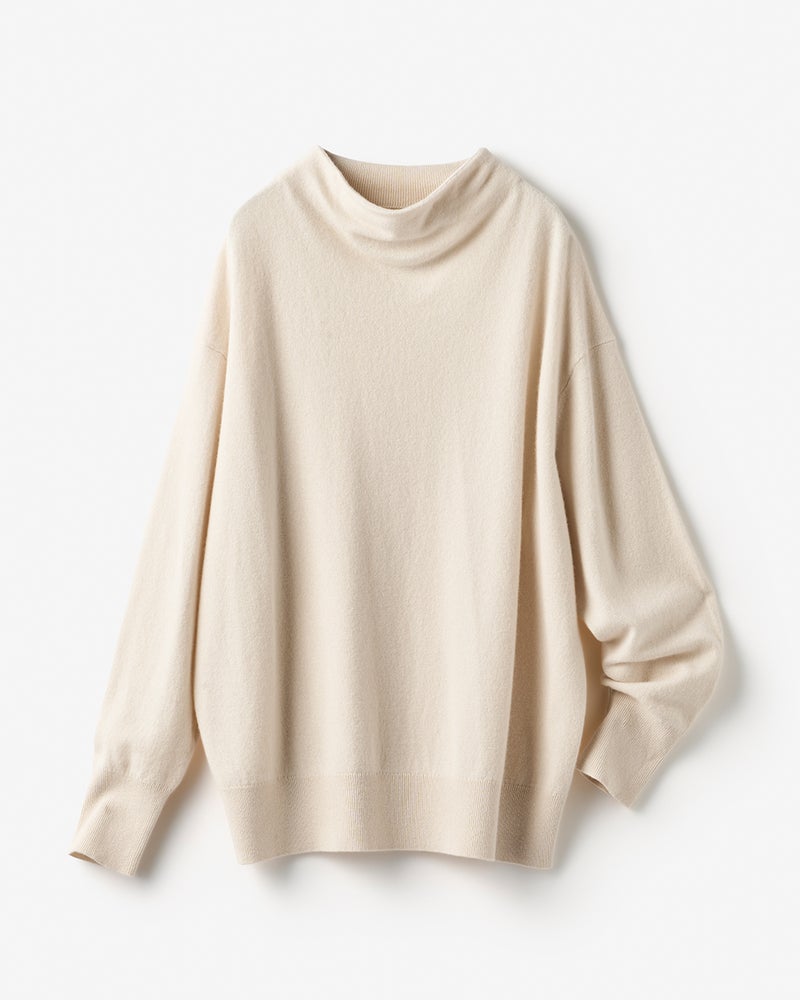 カシミヤ混・ハイネックニット 詳細画像 アイボリー 4