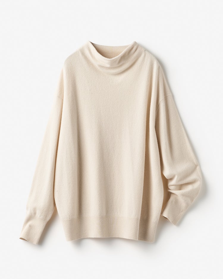 カシミヤ混・ハイネックニット 詳細画像 アイボリー 4