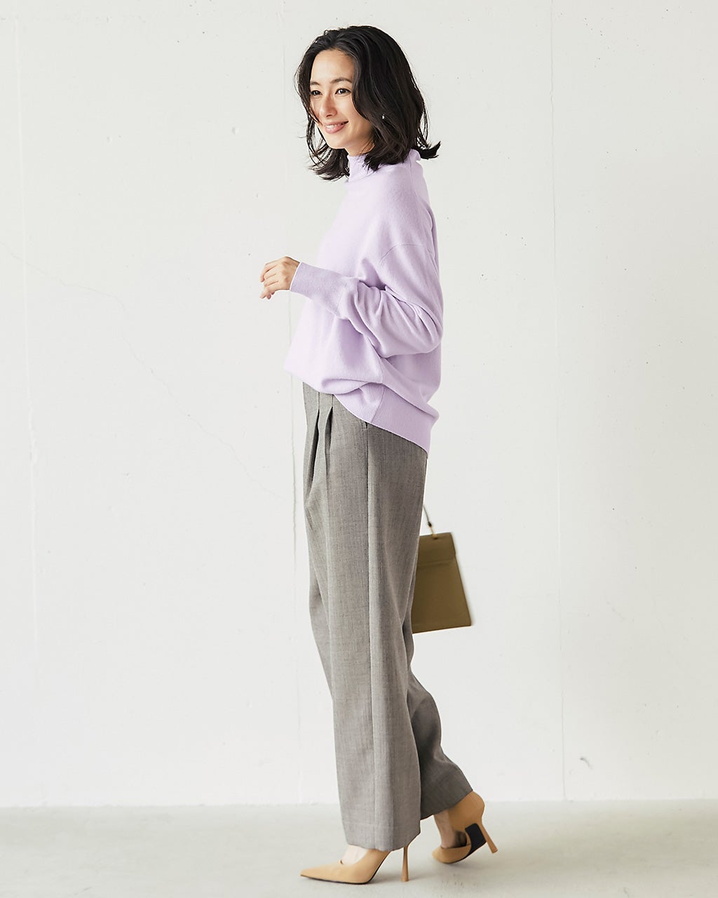 カシミヤ混・ハイネックニット/DoCLASSE