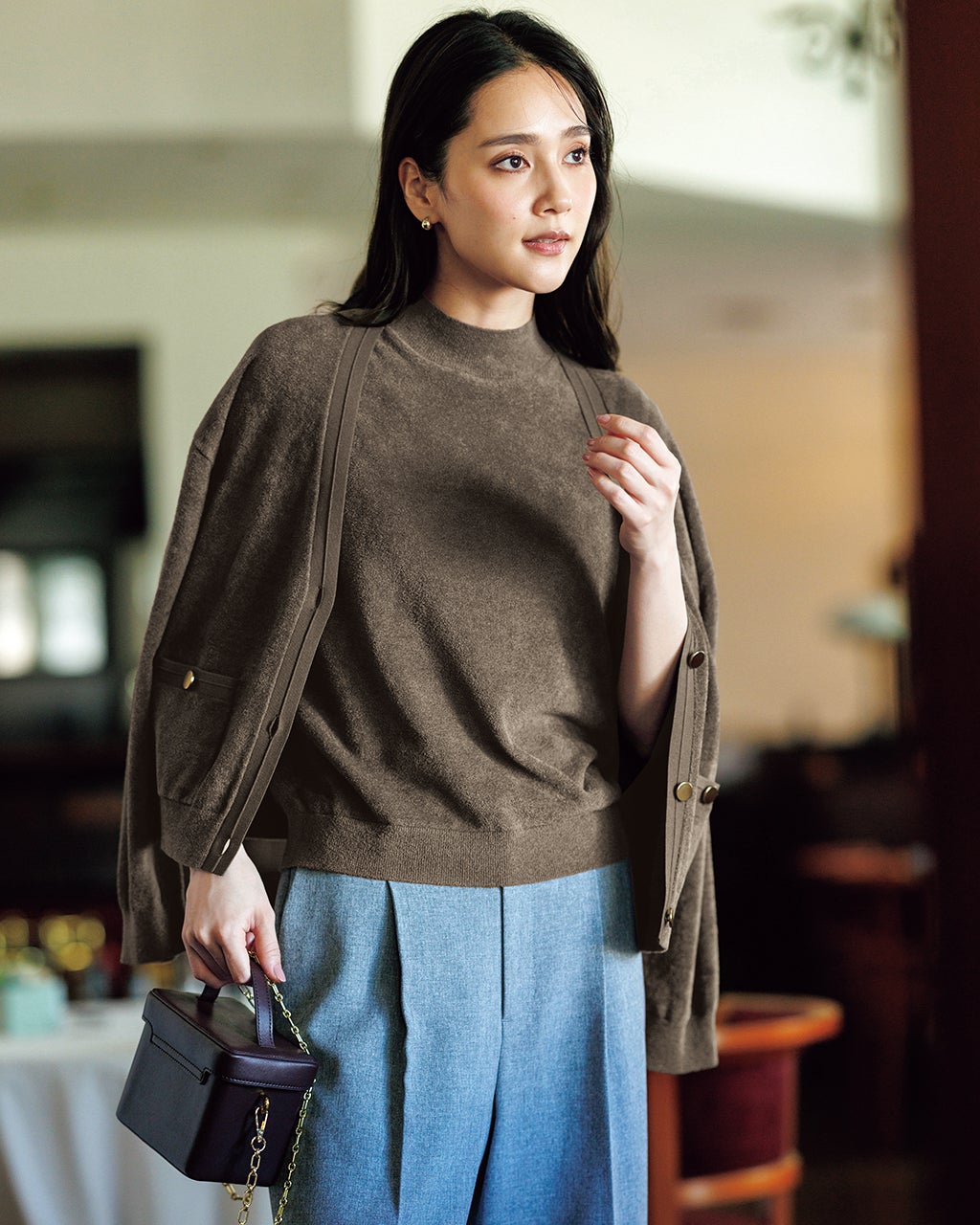 モールニット・ハイネックトップス/40代50代からのレディース