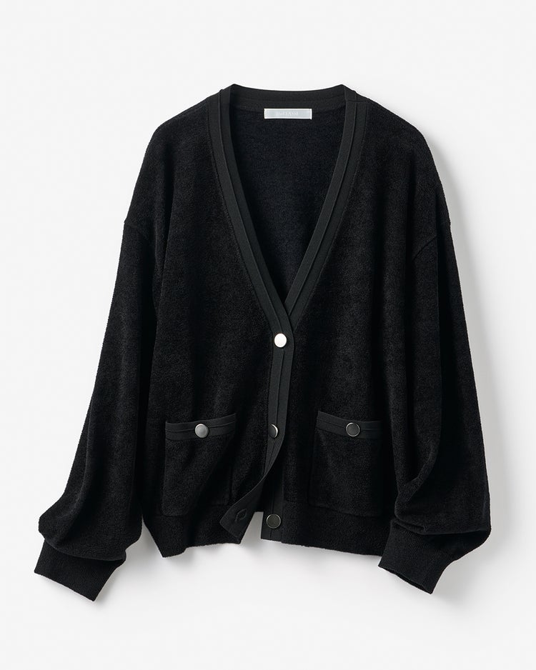 モールニット・Vネックカーディガン 詳細画像 ブラック 4