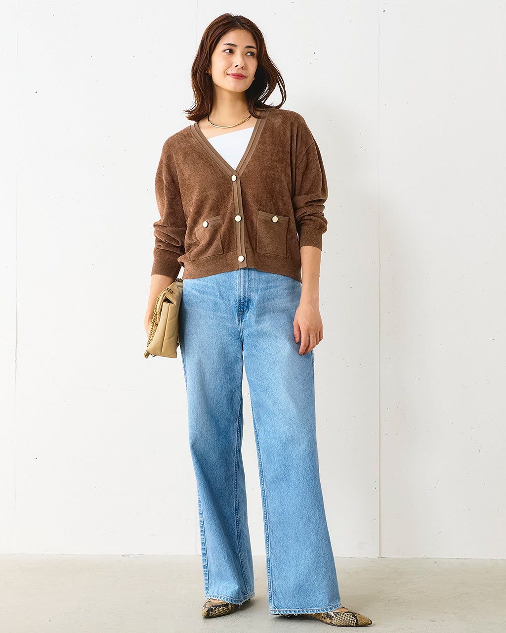 モールニット・Vネックカーディガン/40代50代からのレディース