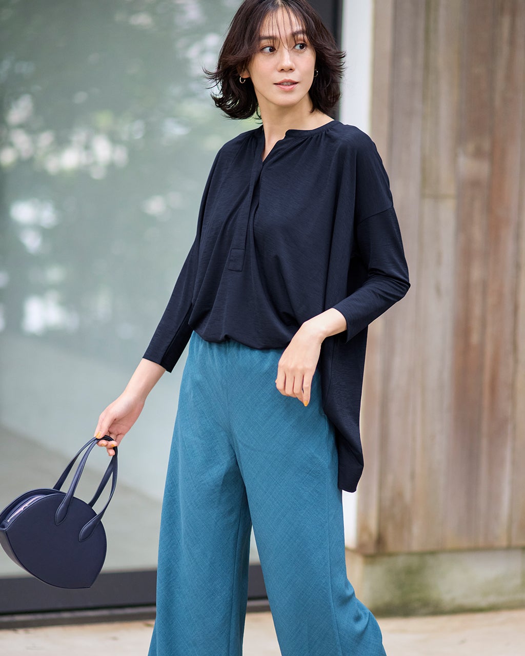 UVスラブ・フレアロングブラウス/40代50代からのレディース